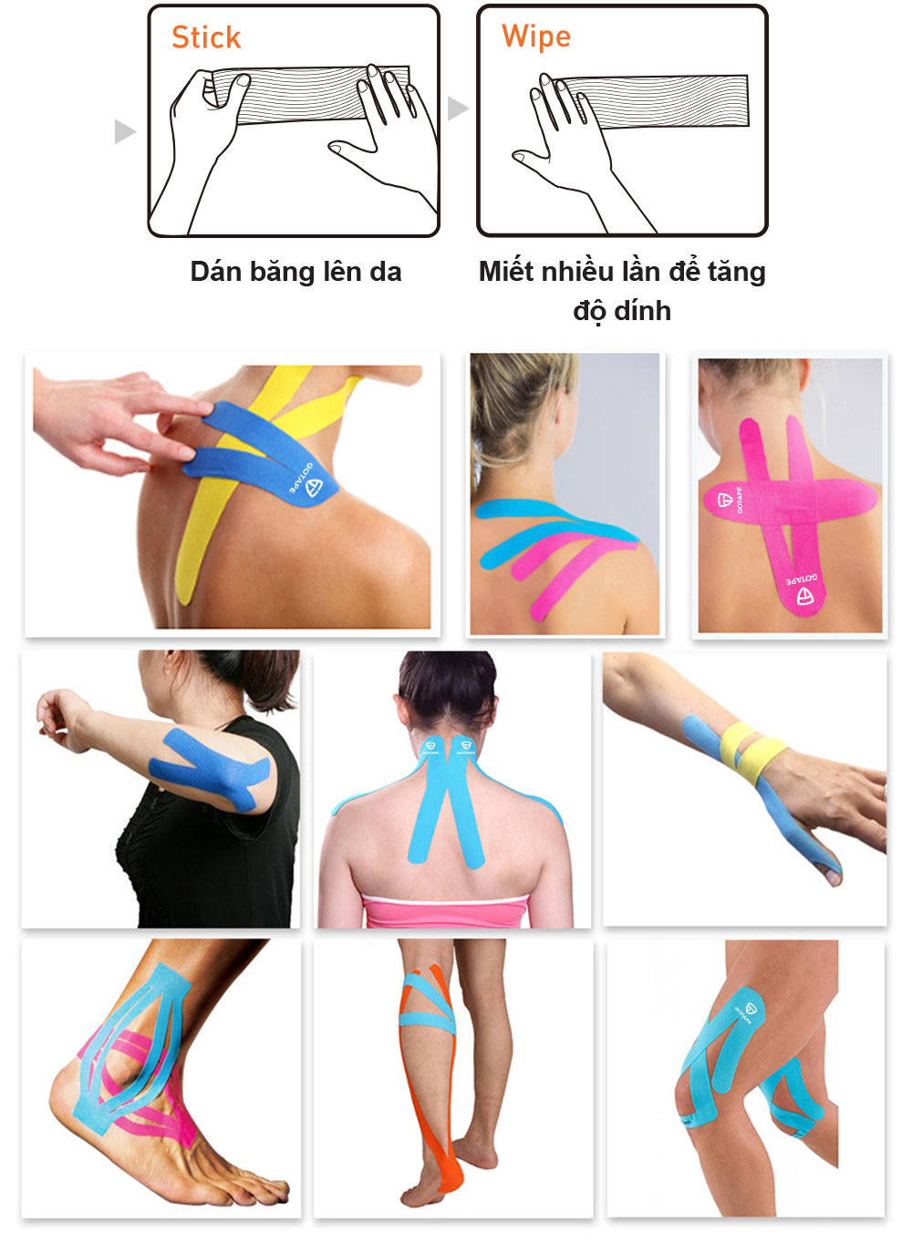 Hướng dẫn sử dụng băng dán cơ đúng kỹ thuật